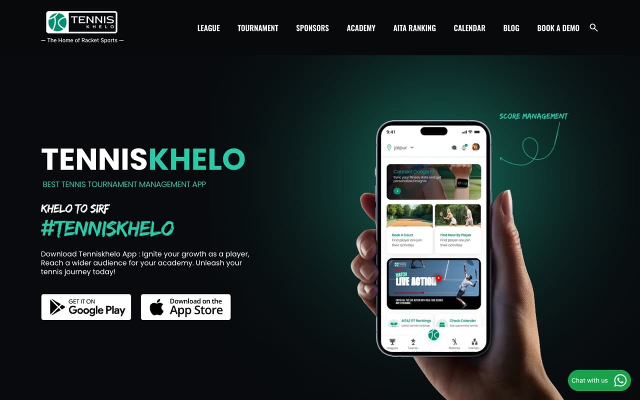 Tennis Khelo home page