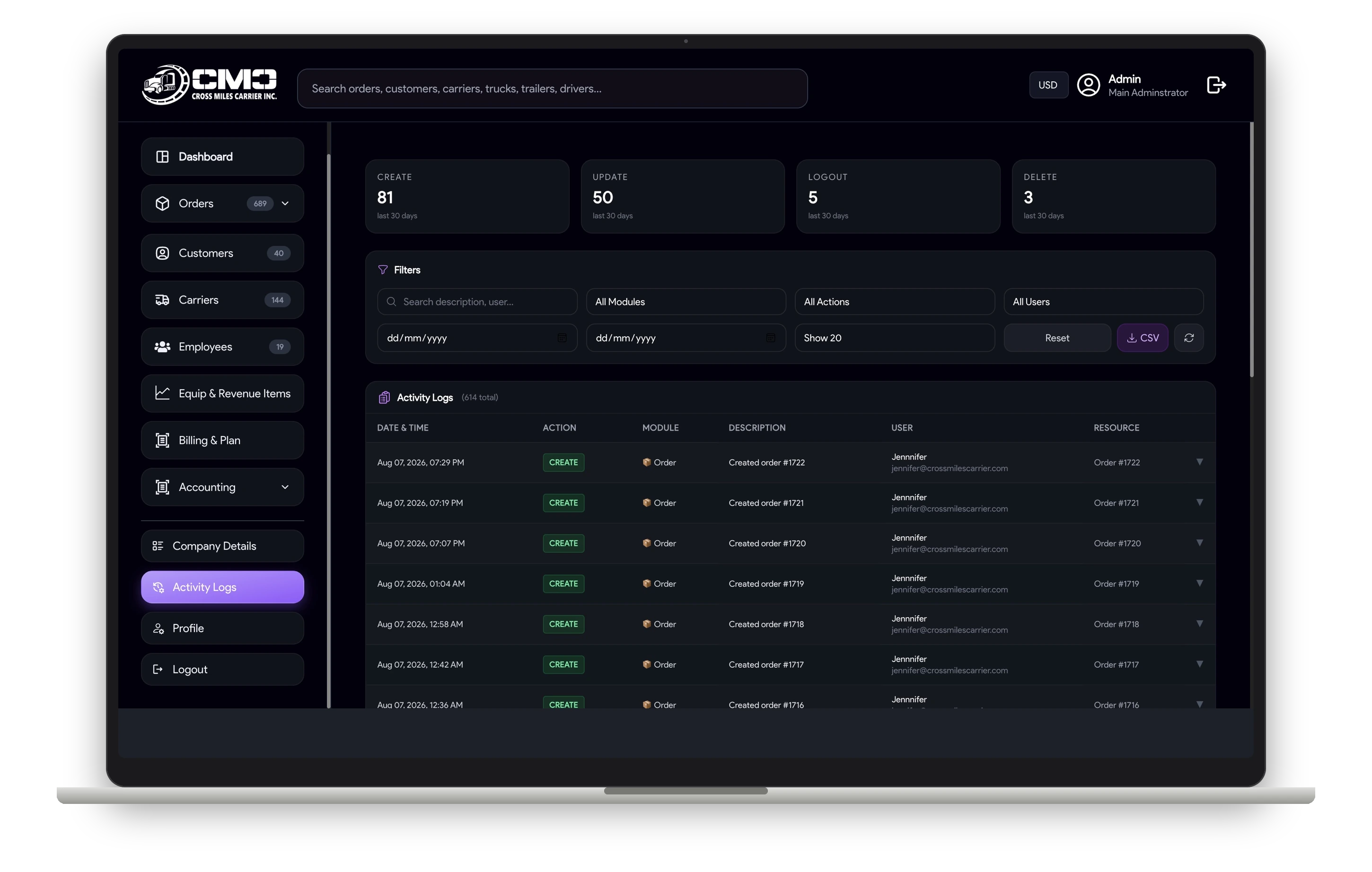 Logistikore screen 5
