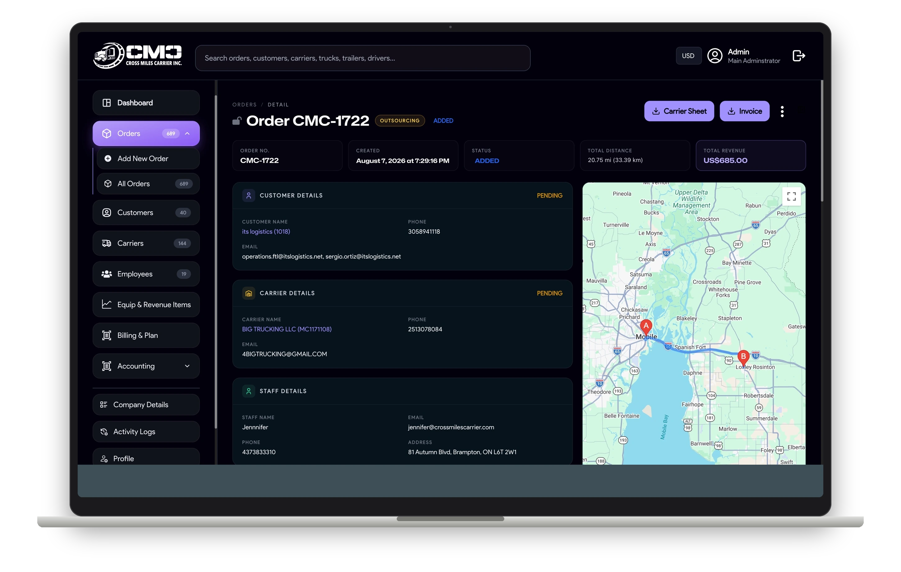 Logistikore screen 6