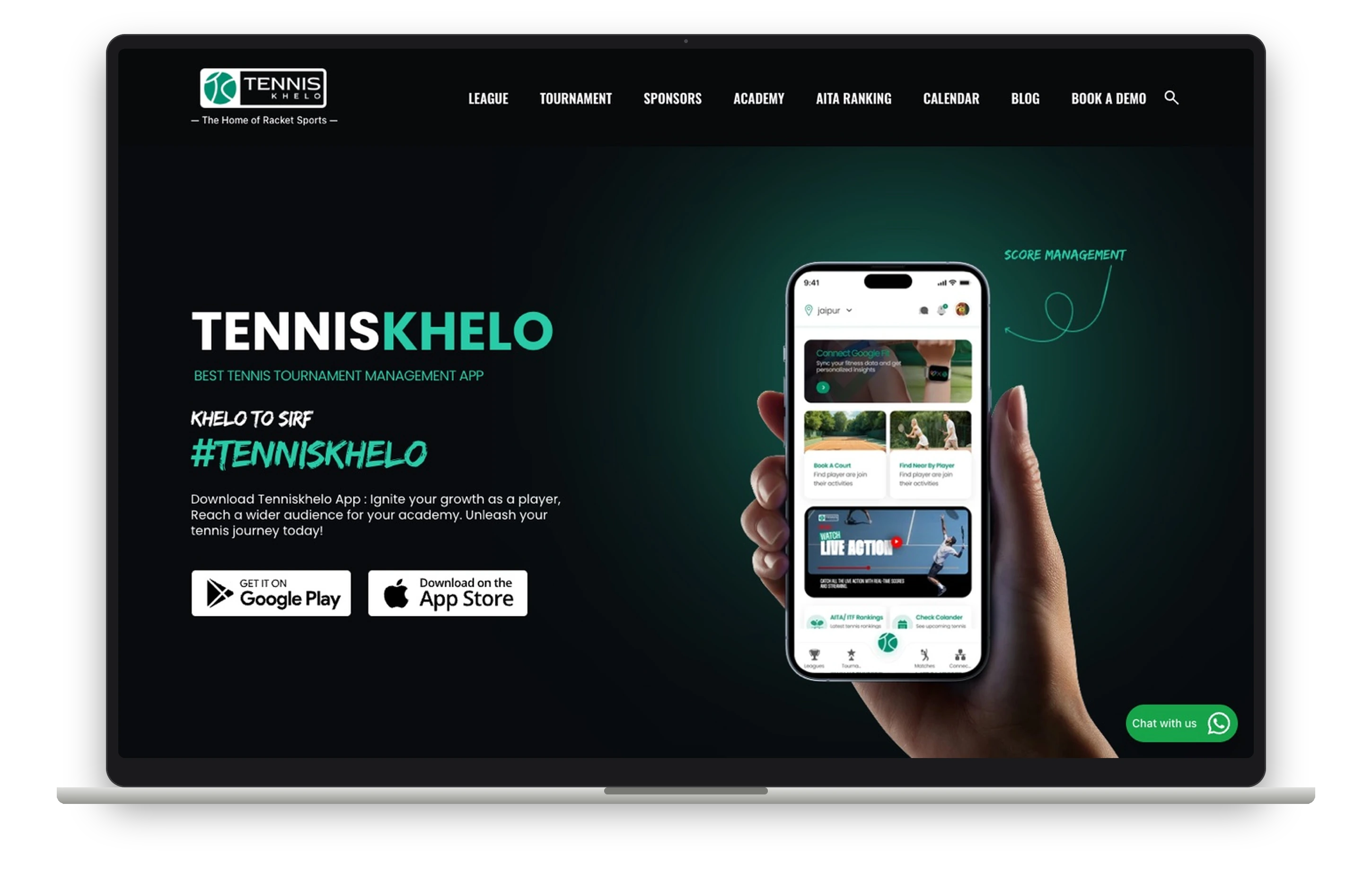 Tennis Khelo on desktop